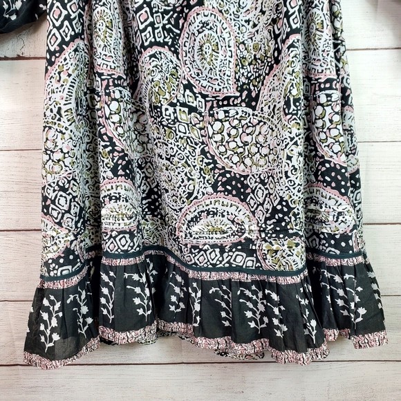 Cleobella Anila Mini Dress Organic Cotton Block Paisley Women's Medium - Picture 4 of 9